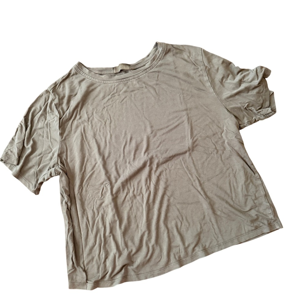 Nuuds Everyday Cropped‎ Tee Boxy Olive Green M Short Sleeve Crew Neck Basic